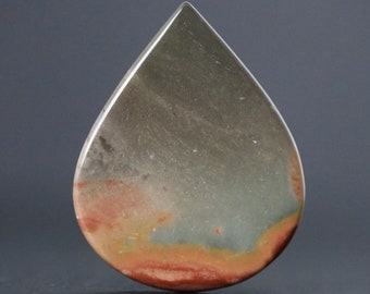 Brazilian Jasper Cabochon Beautiful Polychrome All Natural Teardrop Silversmithing Unique Stone OOAK Gems 31MM | 15.5 CARATS