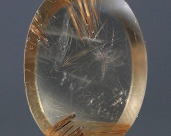 Venus hair Gold Rutile Quartz Fine Gemstone Oval Cabochon 22MM | 15.5 CARATS