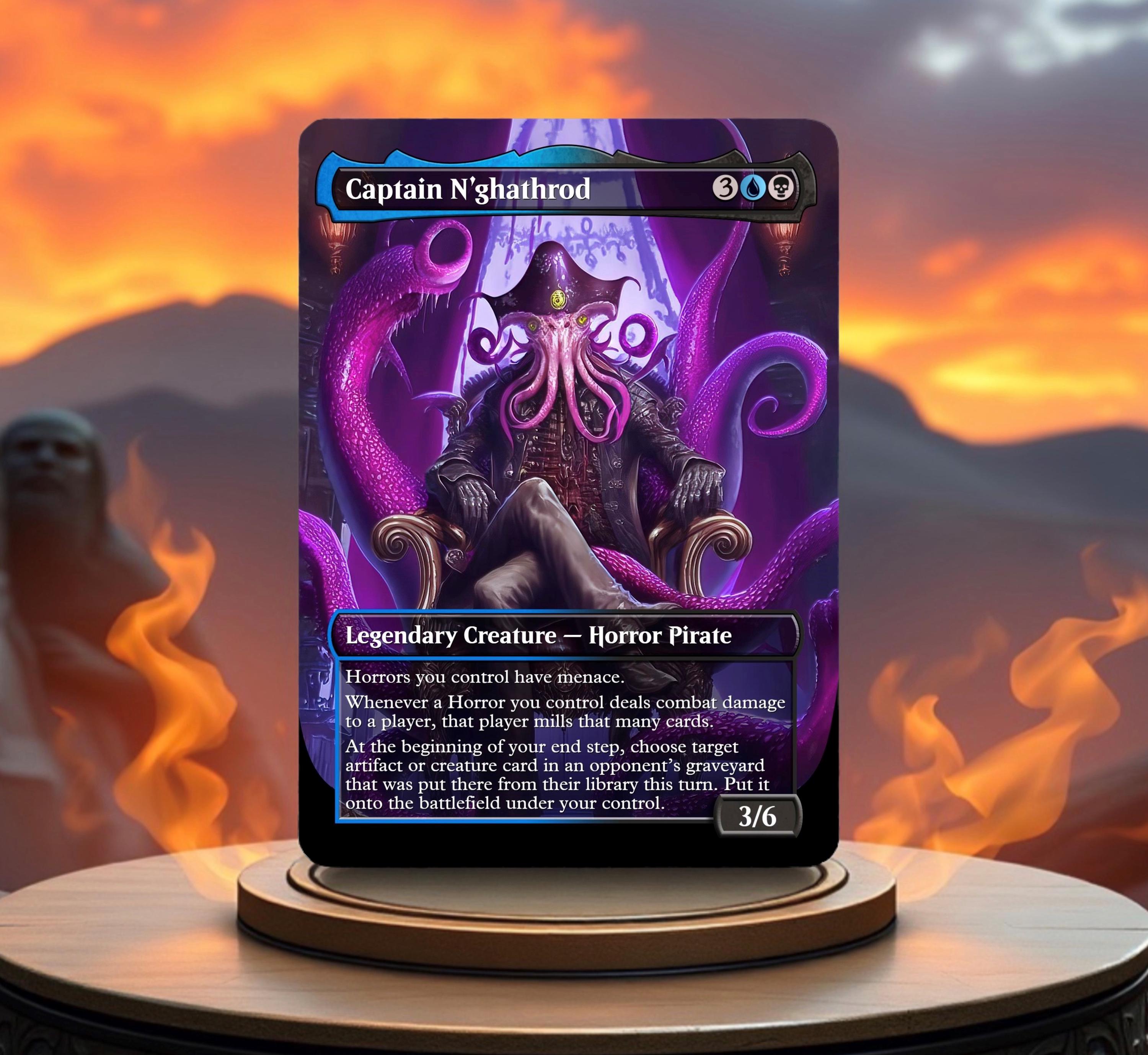 マジック：ザ・ギャザリング Captain N'ghathrod EDH/Commander MTG Captain N'ghathrod Custom Made Game Card Proxy - Etsy