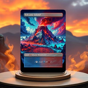 Tarjeta proxy de juego personalizada de Isla Volcánica