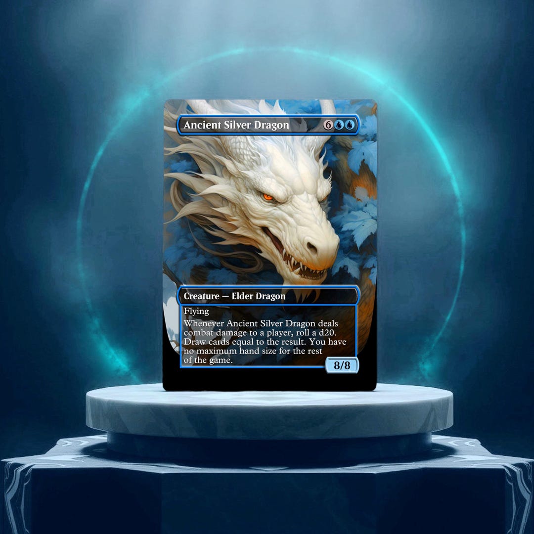 Ancient Silver Dragon Custom Made Game Card Proxy - Etsy
