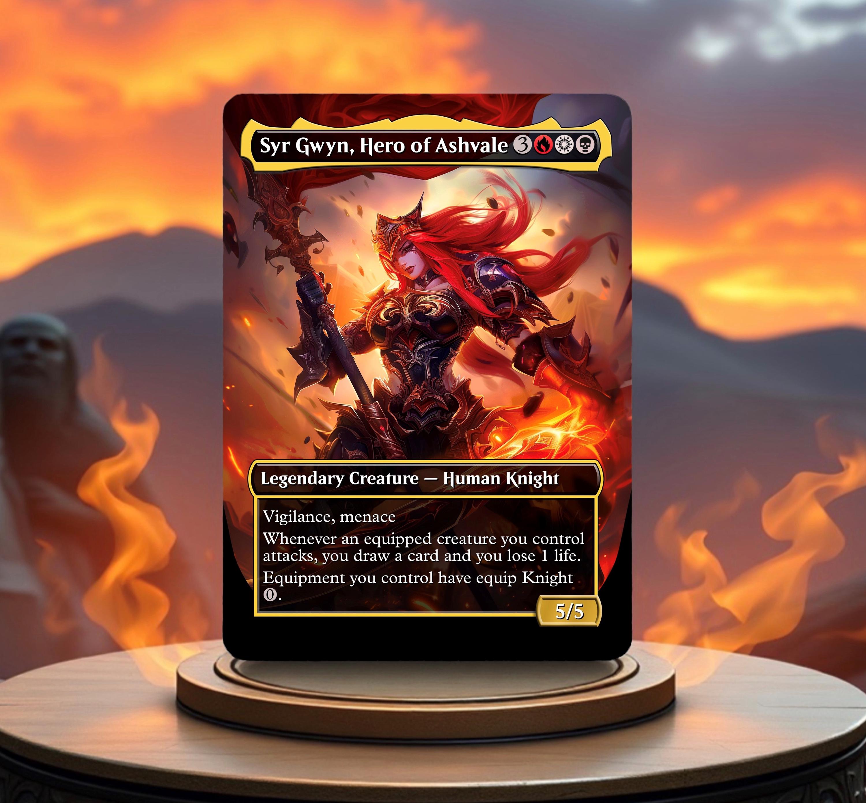 Syr Gwyn, Hero of Ashvale Custom Made Game Card Proxy