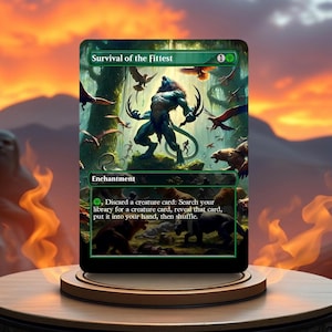 Tarjeta proxy de juego personalizada de Survival of the Fittest