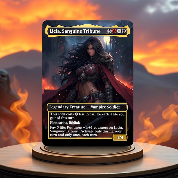 Licia, Tribuno Sanguinario Carta Proxy di Gioco Realizzata su Personalizzata