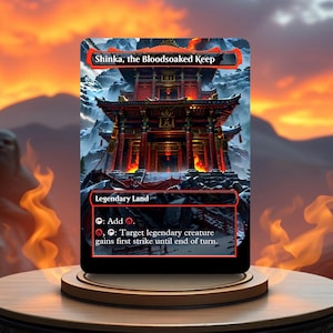 Shinka, la Fortaleza Empapada de Sangre - Tarjeta proxy de juego personalizada