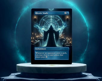 Rhystic Study Custom Made Game Card Proxy
