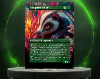 Foil Magic the Gathering Proxy Card: Badgermole Cub - Etsy