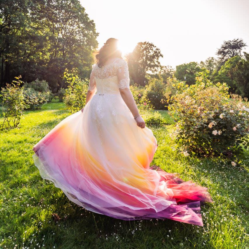 Rainbow Wedding Gown Pastel Color Ball Gown Save Big On Bulk