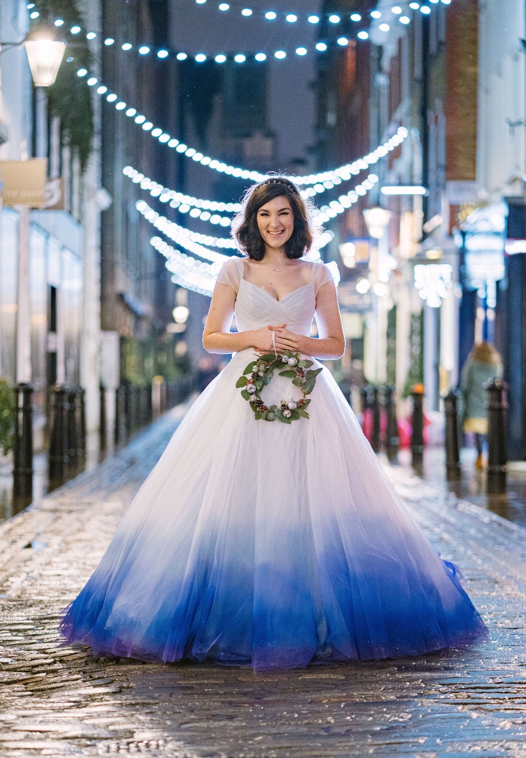 blue dip dye wedding dress Blue Dyed Wedding Dresses Renegade Bridal & Dye Lab