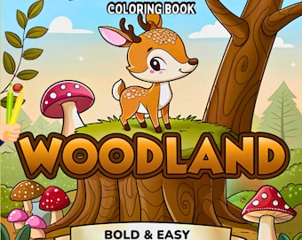 Livro de colorir animais da floresta: 50 designs ousados de florestas (download em PDF para impressão)