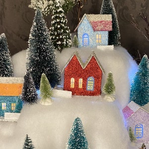 Putz House Kit vintage style - Make 4 houses with windows