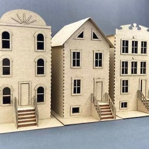 Putz Brownstone kit - 3 pre-cut buildings - Ships from USA