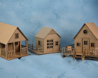 Beach Putz Houses - Kit - DIY - makes 3 Houses - 3" tall