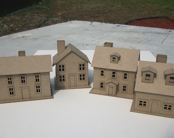 Putz house kit - Make 4 house - 3" tall -  Set A