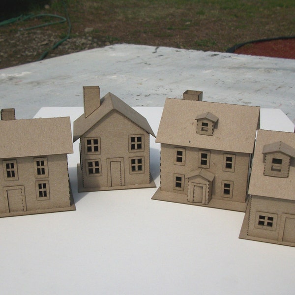 Putz house kit - Make 4 house - 3" tall -  Set A