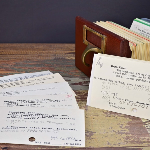 Library Card Catalog Etsy