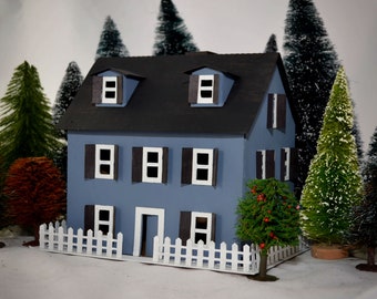 Putz House Kit - Pre-cut - Colonial two story house 5" tall