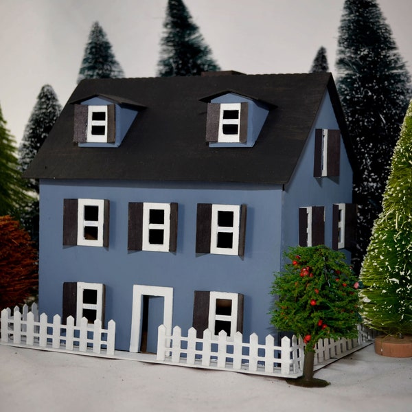 Putz House Kit - Pre-cut - Colonial two story house 5" tall