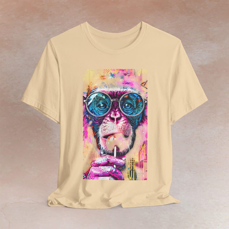 Graffiti Monkey Pop Art T-Shirt: Urban Streetwear Tee image 2