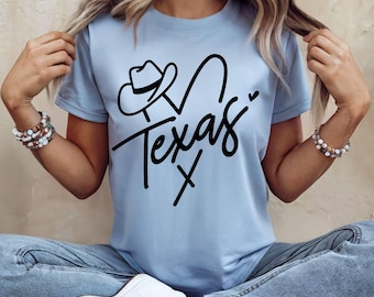 Vintage T-shirt met grafische print Texas: retro western rodeoshirt