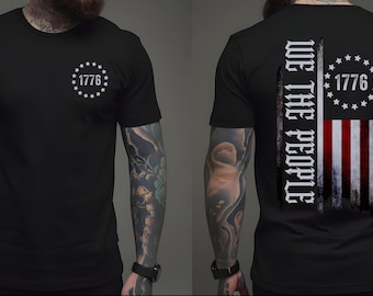 We The People 1776 Shirt: Patriotic American Flag Grunge Tee