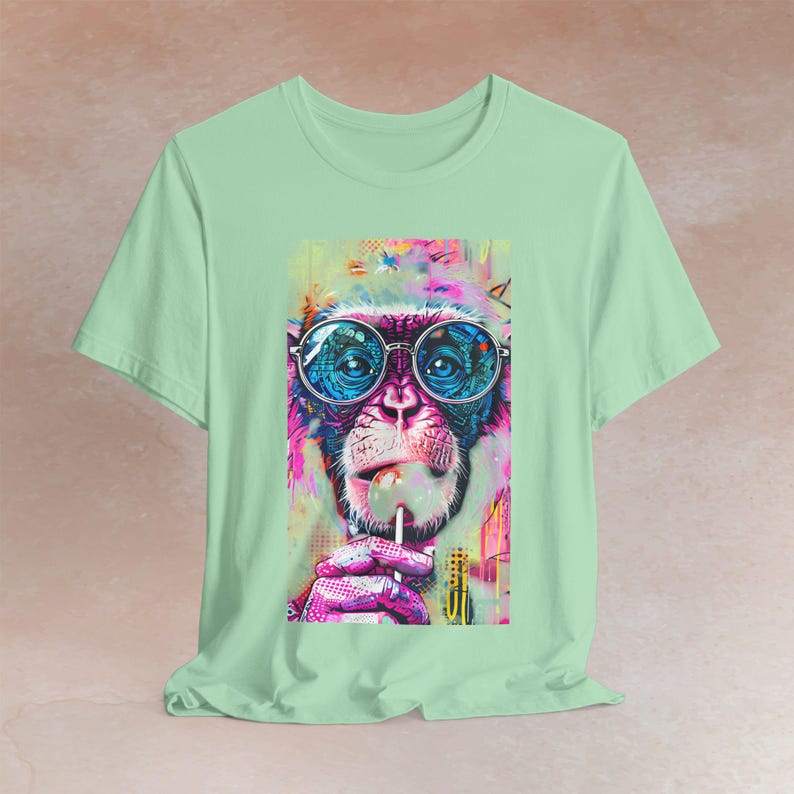 Graffiti Monkey Pop Art T-Shirt: Urban Streetwear Tee image 5