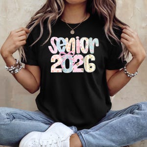 Senior 2026 Shirt, Preppy Floral Senior Tee, Coquette Class of 2026 Shirt, Cottagecore Aesthetic Shirt, Back to School Senior Gift