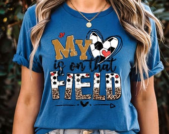 Leopard Print Soccer Mom Shirt: My Heart My Field - Game Day Tee