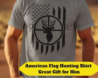 American Flag Deer Hunting Shirt: Patriotic Hunter Tee