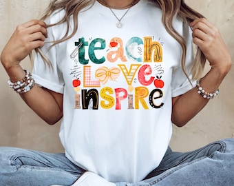 Teach Love Inspire T-Shirt: Retro Teacher Appreciation Gift