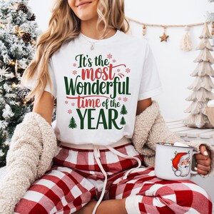 Most Wonderful Time of the Year Shirt, Christmas Holiday T-Shirt, Festive Christmas Tree Tee, Cute Winter Shirt, Holiday Graphic Tee