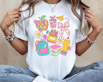 Retro Teacher Shirt: Colorful Back to School Graphic Tee