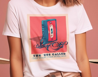 Retro 80s Cassette Tape T-Shirt: Nostalgic Music Lover Tee