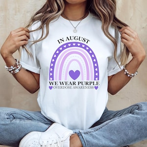 Overdose Awareness Shirt: Purple Ribbon Memorial Tee, End Stigma