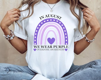 Overdose Awareness Shirt: Purple Ribbon Memorial Tee, End Stigma