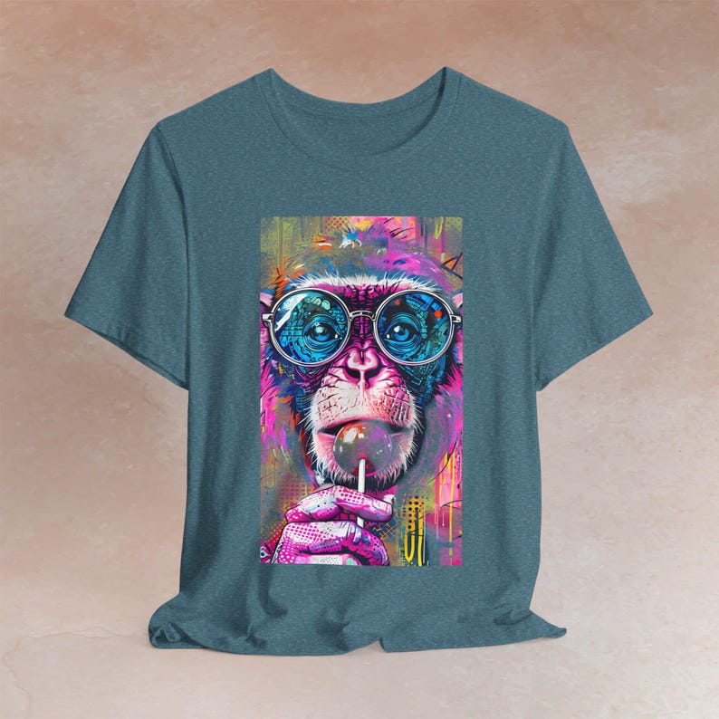 Graffiti Monkey Pop Art T-Shirt: Urban Streetwear Tee image 8