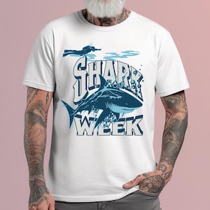 Shark Week Shirt, Funny Shark Graphic Tee, Ocean Animal T-Shirt, Great White Shark Shirt, Marine Life Tee, Summer Beach Gift for Him Her
