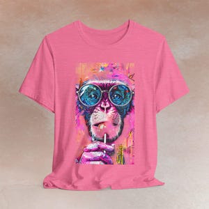 Graffiti Monkey Pop Art T-Shirt: Urban Streetwear Tee image 9