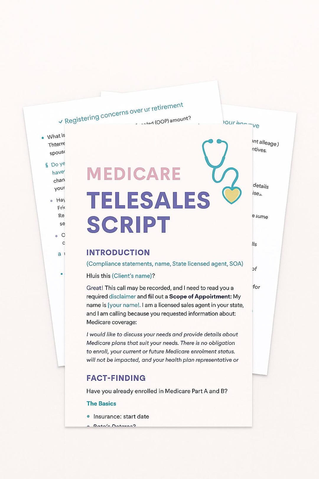 Medicare Telesales Script for Agents: MAPD, PDP, Med Supp (PDF Download ...