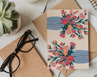 5x7 Card Mockup PSD – Flat Lay 5x7 Card Mockup, Simple Stationary Mockup, Minimalistic Card Mockup, 5x7 ratio mock, Greeting card Mockup PSD