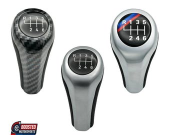 Perilla de cambio de 6 velocidades para BMW E90, E92, E46, E36, E60 y E82/estilo CF, aluminio, estilo deportivo