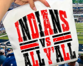 Indians Team Pride PNG: School Spirit Shirt Design (SVG, Digital Download