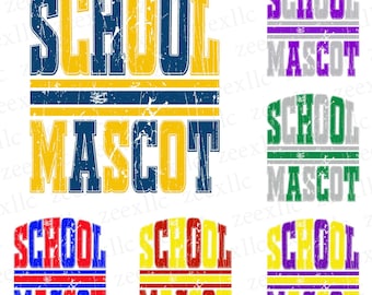 Custom Distressed School Spirit PNG, School Spirit Png, Game Day Png, Custom Mascot Team Png, Eagles Tigers Wildcats Bulldogs Png, Colorful