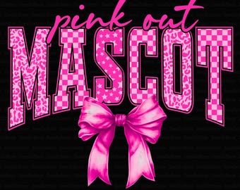 Pink Out Mascot PNG: Breast Cancer Awareness Sublimation (Digital Download)