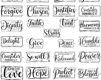 Bibelverse SVG-Bundle, Glaube Art-Svg, Bibel-Svg, Selig-Svg, Bibel-Vers-Svg, Schrift-Bundle, Bibel-Zitate, religiöses svg, christliches svg-Bundle