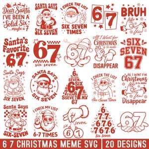 Lustig 6 7 Weihnachten Meme svg, lustiges sechs sieben memes Zitat, sechs sieben Weihnachtsbaum svg, lustiges Santa svg, Weihnachtssuglete, Instant Download