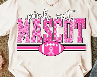 Mascota rosada personalizada (PPT), fútbol personalizado (PPT), fútbol rosada personalizada (PPT), camiseta rosada personalizada (PPT) para concienciación sobre el cáncer de mama