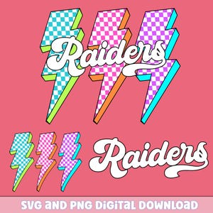 Raiders Png, Checkered Png, Retro Raiders Sublimation, Game Day Png, Raiders Shirt, Raiders Mascot Png, Neon Raiders Png, dtf Design
