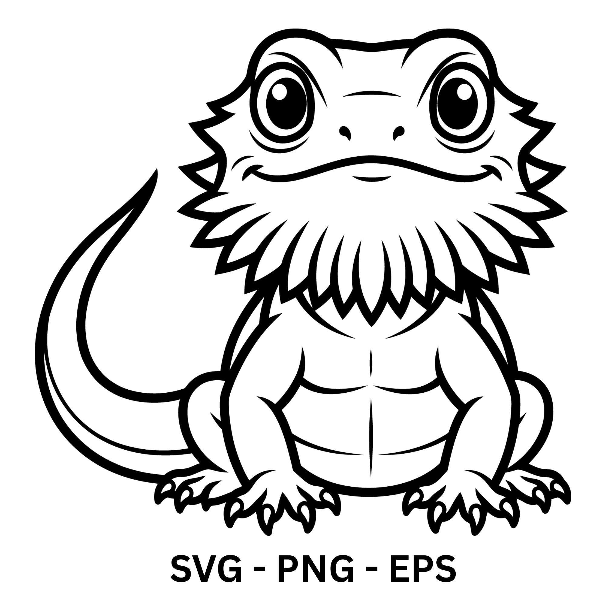 Cute Bearded Dragon Svg Png, Bearded Dragon Svg, Vector Graphic Cut ...