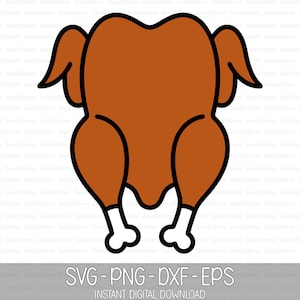 Danksagungs-Türkei - Erntedank-Dinner - svg, png, dxf, und eps-Dateien inklusive! Gekochte Türkei, sofortiger digitaler Download